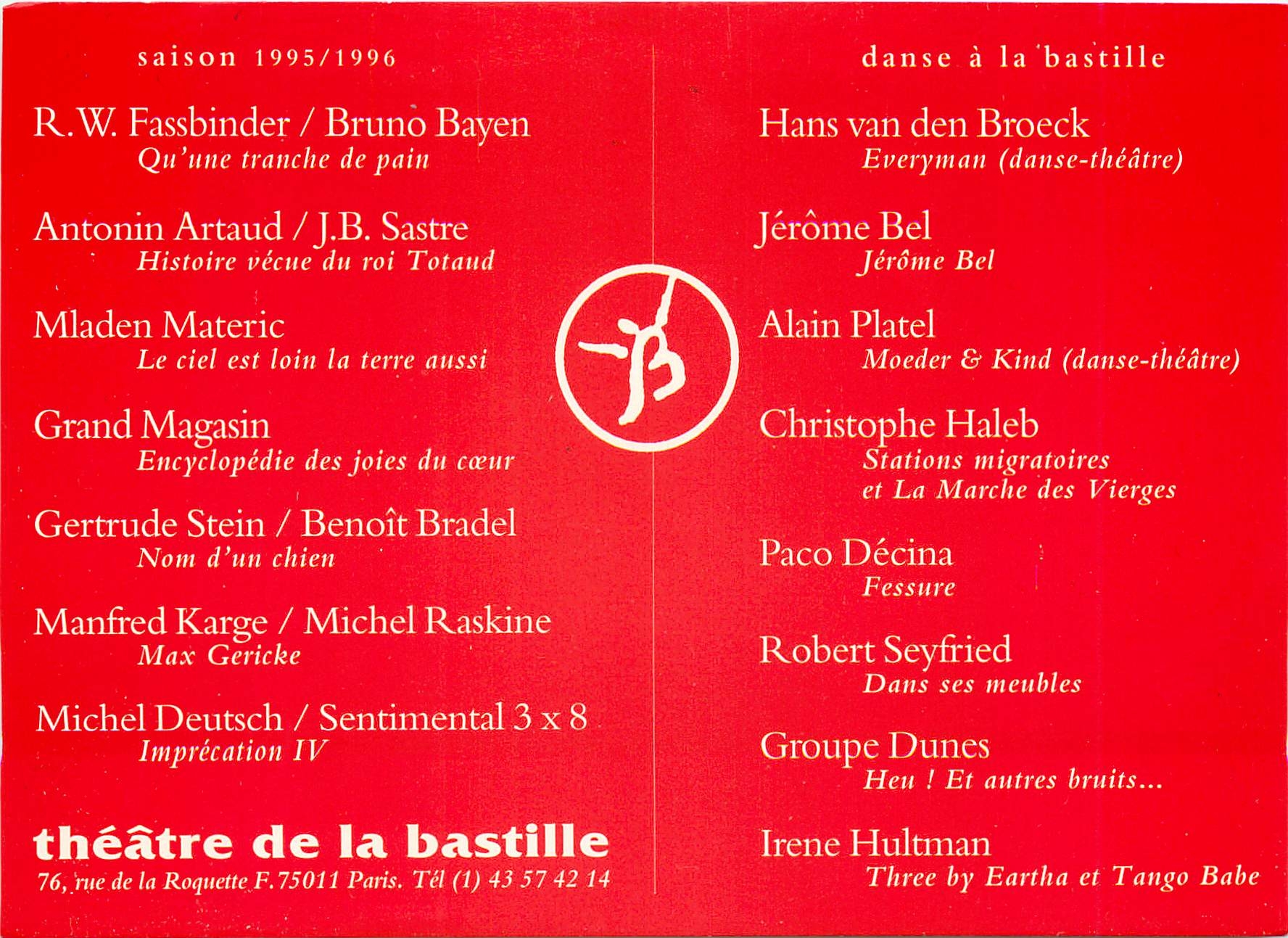 CPM Theatre de la bastille Rue de la Roquette Paris