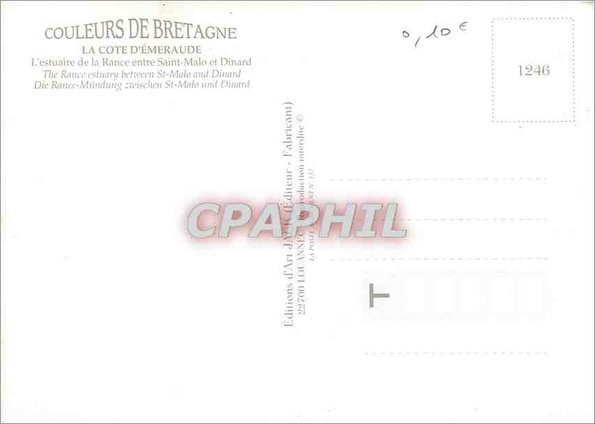 L'estuaire de la Rance — vue aérienne — Éditions d'Art d'Émeraude, n°1246 — Achterkant