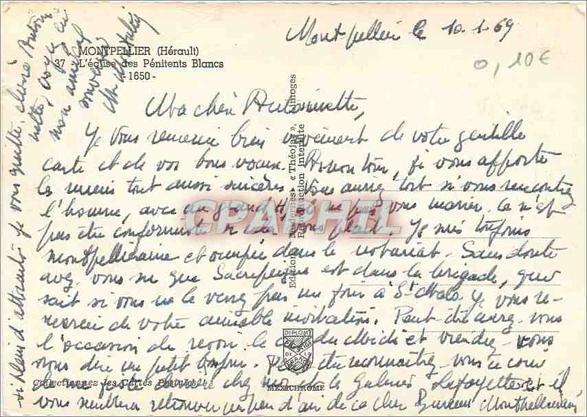 Montpellier (Hérault) — L'église des Pénitents Blancs — éditeur IRIS — Back