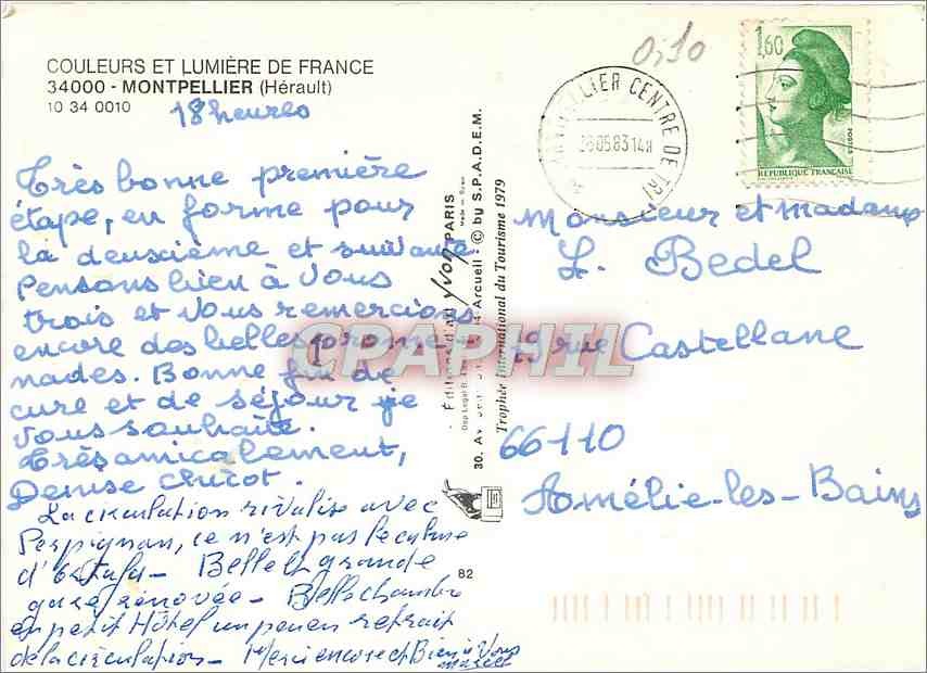 CPM Montpellier (Herault) Couleurs et Lumuere de France — Rückseite