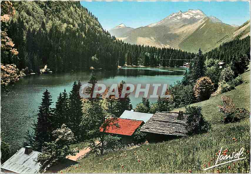 Montriond (Haute-Savoie) — Lac (alt. 1050 m.) et le Roc d'Enfer — Jansol