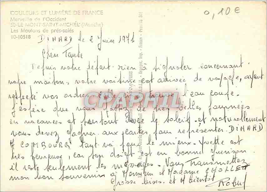 CPM Monte Saint Michel (Manche) Les Moutons de pres sales — Verso