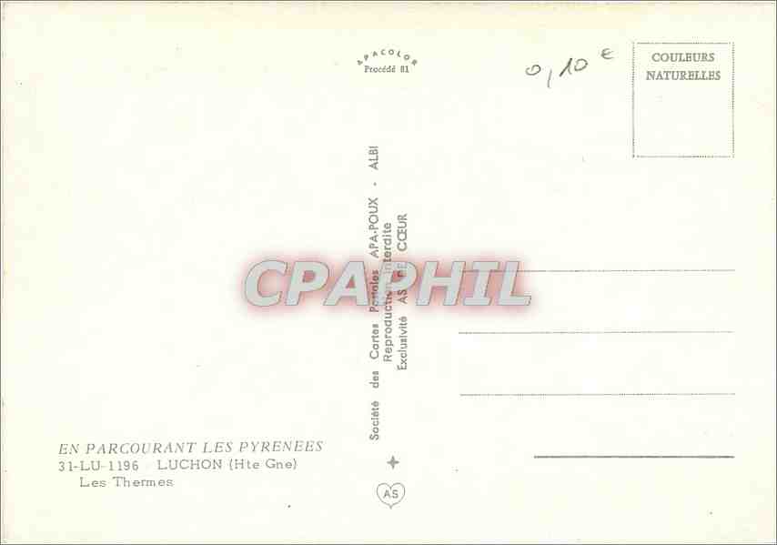 CPM En parcourant les Pyrenees Luchon (Hte Gne) Les Thermes — Rückseite