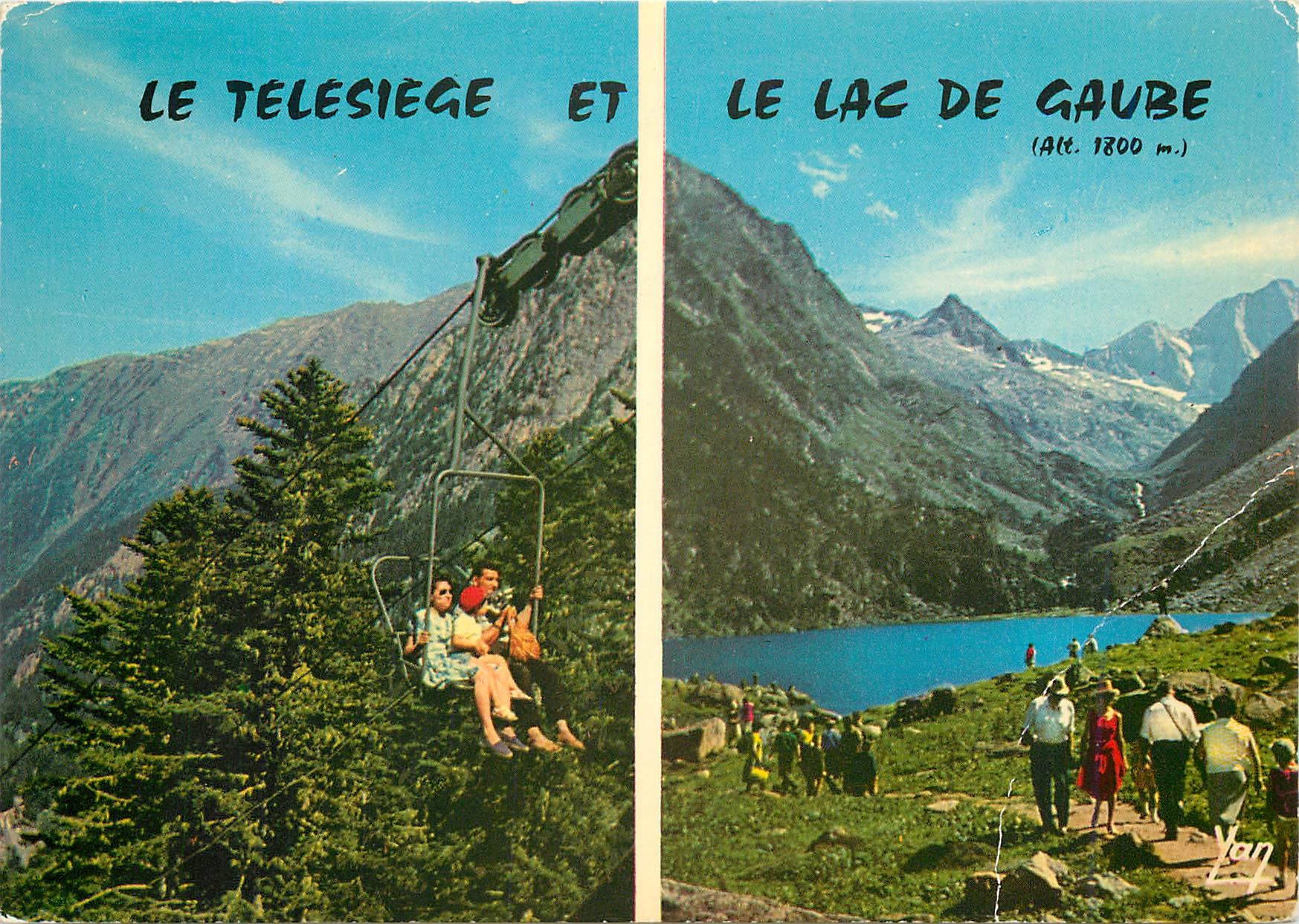 CPM Nos Belles Pyrenees Le Telesiege et le lac de Gaube (H P) alt 1800m