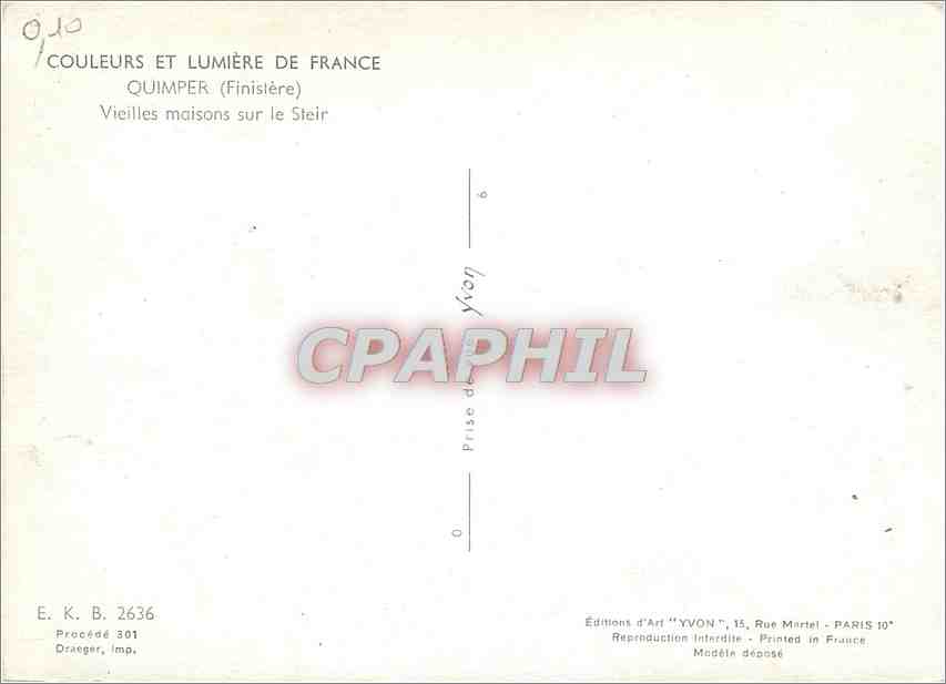 CPM Quimper (Finistere) Vieilles maisons sur le Steir — Rückseite