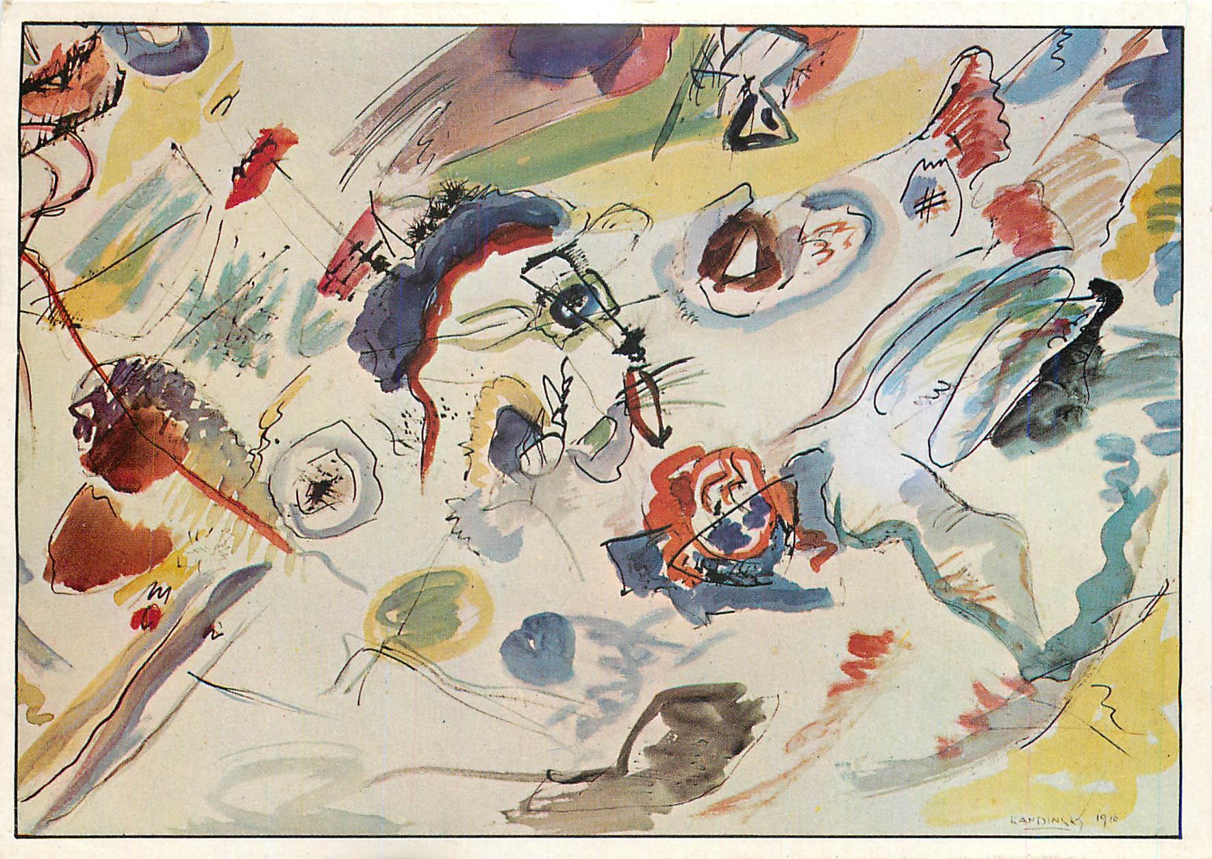 CPM Premiere Aquarelle abstraite Kandinsky