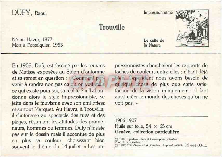 CPM Trouville Dufy Raoul Havre Forcalquier — Rückseite