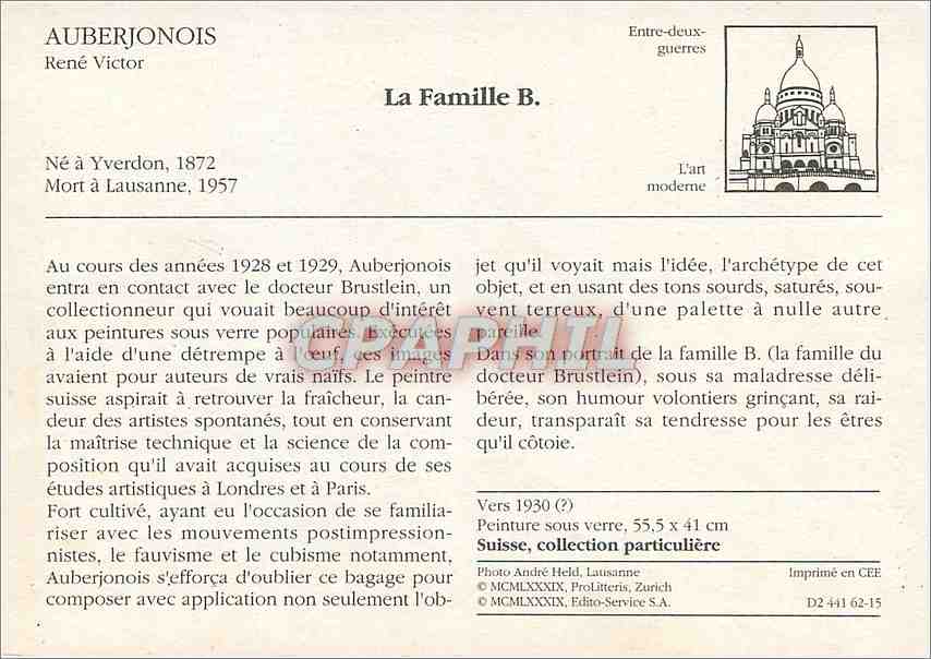 CPM La Famille  B Auberjonois — Rückseite