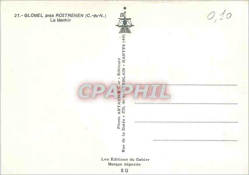 CPM Glomel pres Rostrenen (C du N) Le Menhir — Rückseite