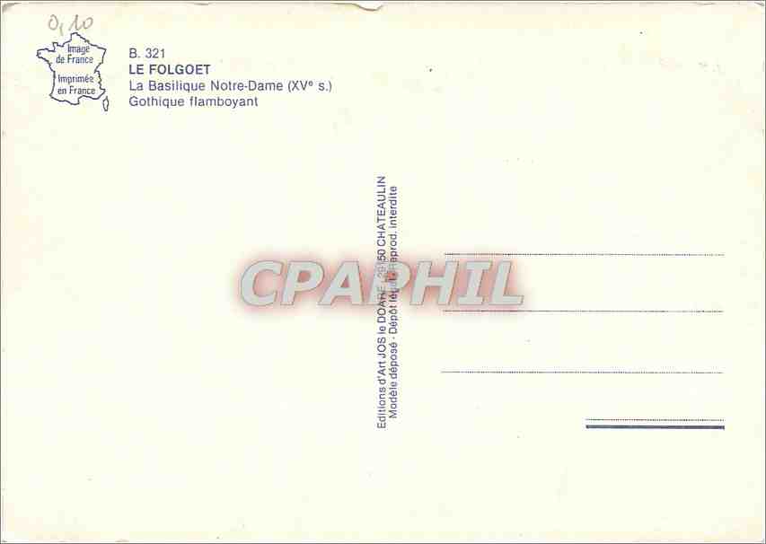 CPM Le Folgoet la Basilique N D (XVe s) Gothique flamboyant — Rückseite
