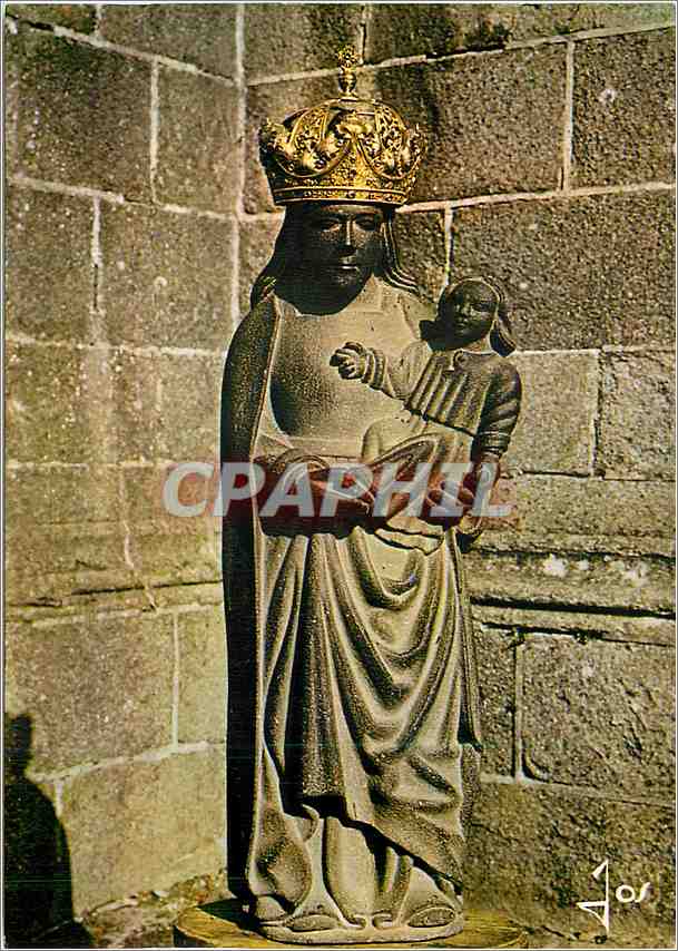 CPM La Bretagne en couleurs N D du Fogoet Statue venneree en granit de Kersanton