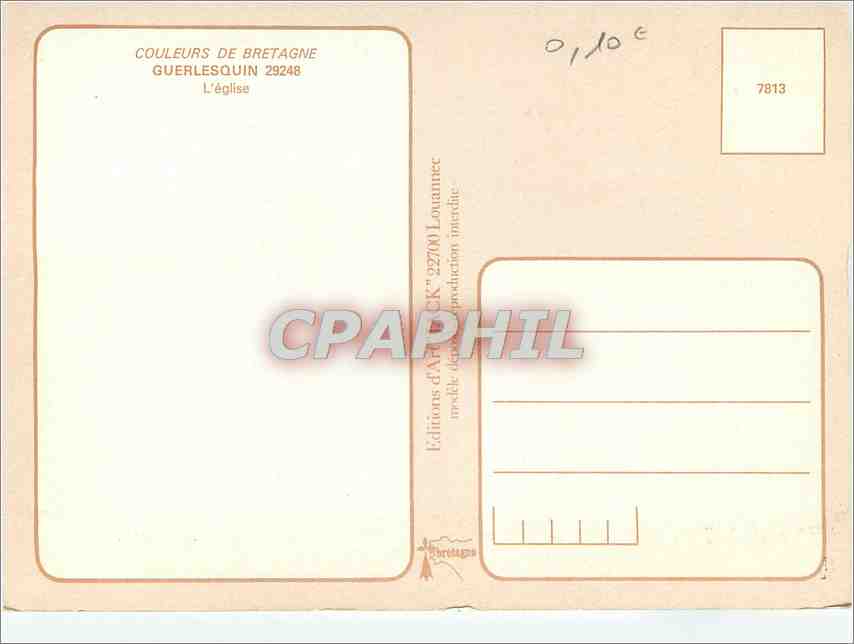 CPM Guerlesquin l'eglise — Verso