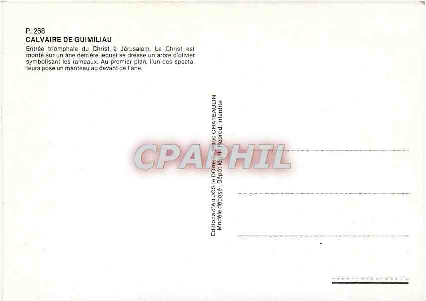 CPM Calvaire de Guimiliau entree triomphate du Christ a Jerusalem — Rückseite