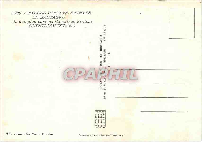 CPM Guimiliau undes plus curieux Calvaires Bretons (XVe s) — Rückseite