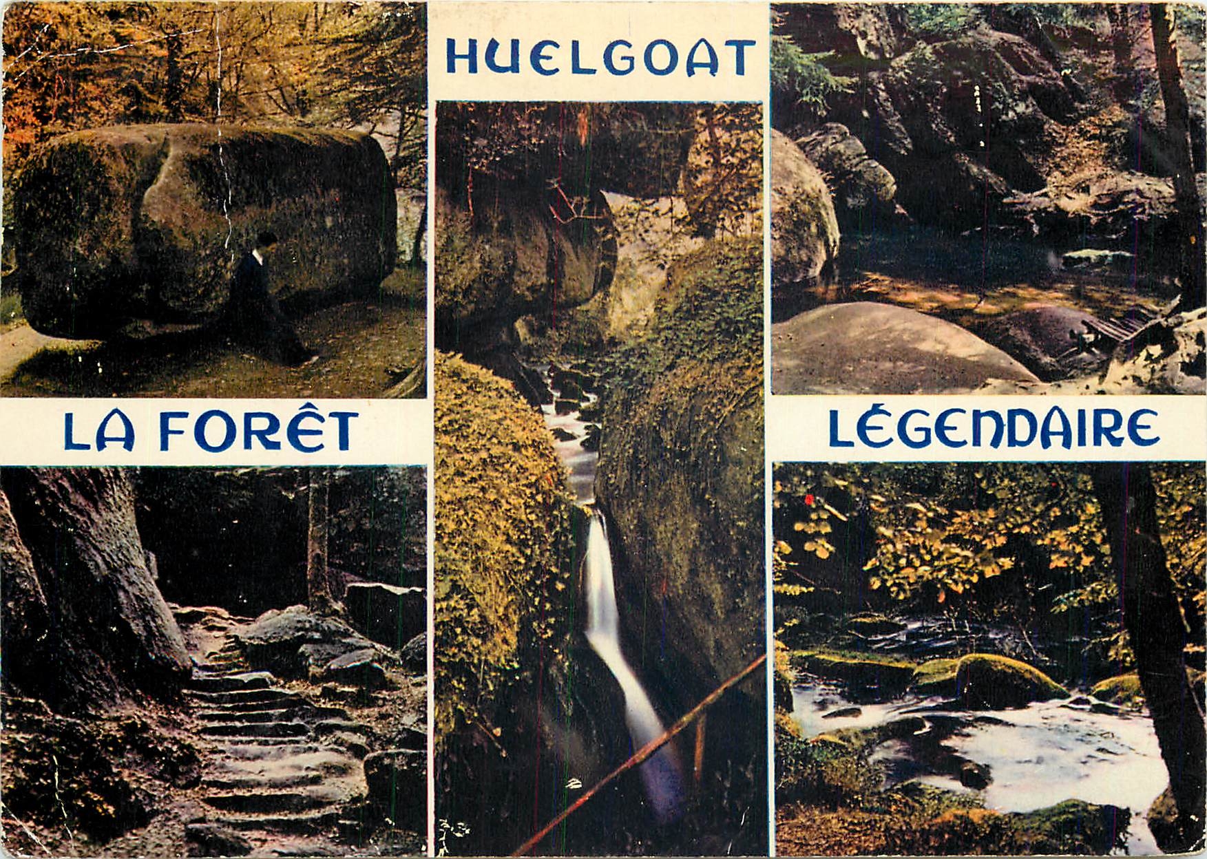 CPM Huelgoat Foret legendaire la roche tremblante la mare aux Sangliers
