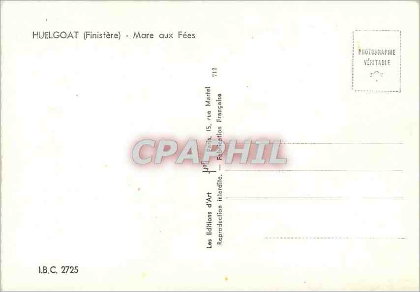 CPM Huelgoat (Finistere) Mare au fees — Rückseite