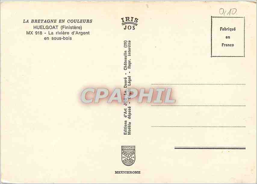CPM Huelgoat (Finistere) La riviere d'Argent en sous bois — Rückseite
