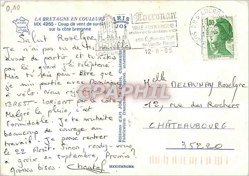 CPM La Bretagne en Couleurs Coup de vent de suro sur la cote bretonne — Back