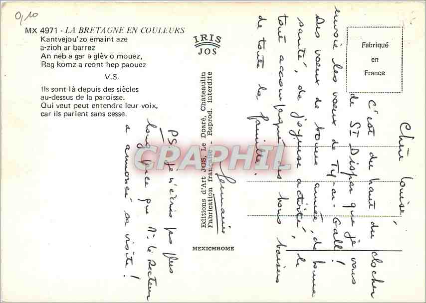 CPM Couleurs de Bretagne Ils son la depuis des siecles — Back