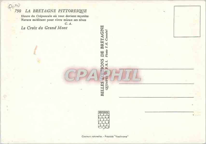 CPM La Bretagne pittoresque Heure du Crepuscule ou tout devient mystere — Rückseite