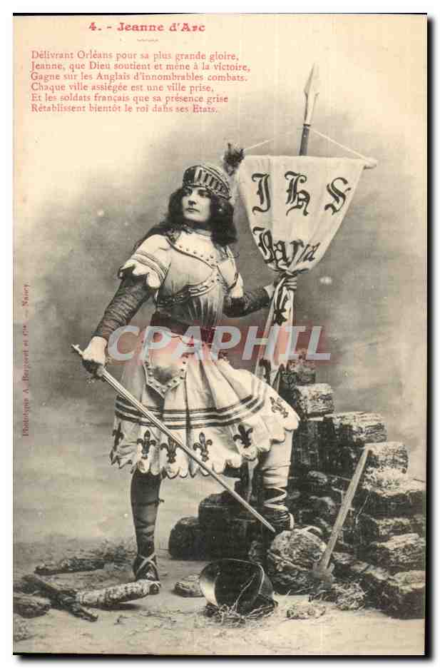Jeanne d'Arc — Délivrant Orléans pour sa plus grande gloire — Photographe A. Burgond et frères, Nancy