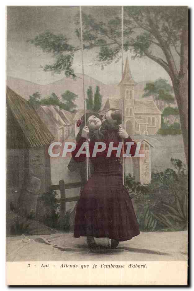 CPA Fantaisie Femme l'age heureux balancoire