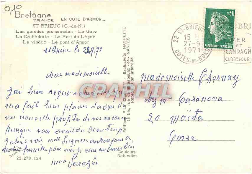 Saint-Brieuc — Bretagne — Éditeur Hachette — Verso