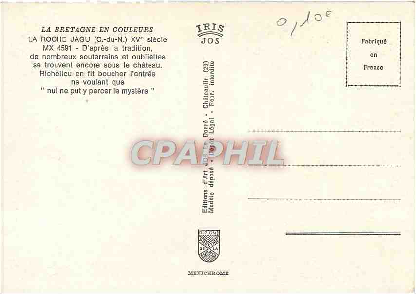 CPM La Roche Jagu (C du N) XVe s D'apres la tradition — Rückseite