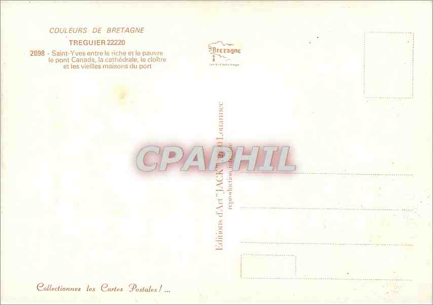 CPM Treguier (C du N) Saint  Yves entre le riche et le pauvre — Rückseite