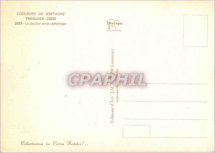 Treguier — Le clocher de la cathédrale — Éditions d'Art Jack — Rückseite
