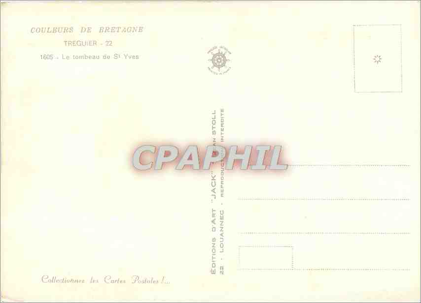 CPM Treguier (C du N) le Tombeau de St Yves — Rückseite