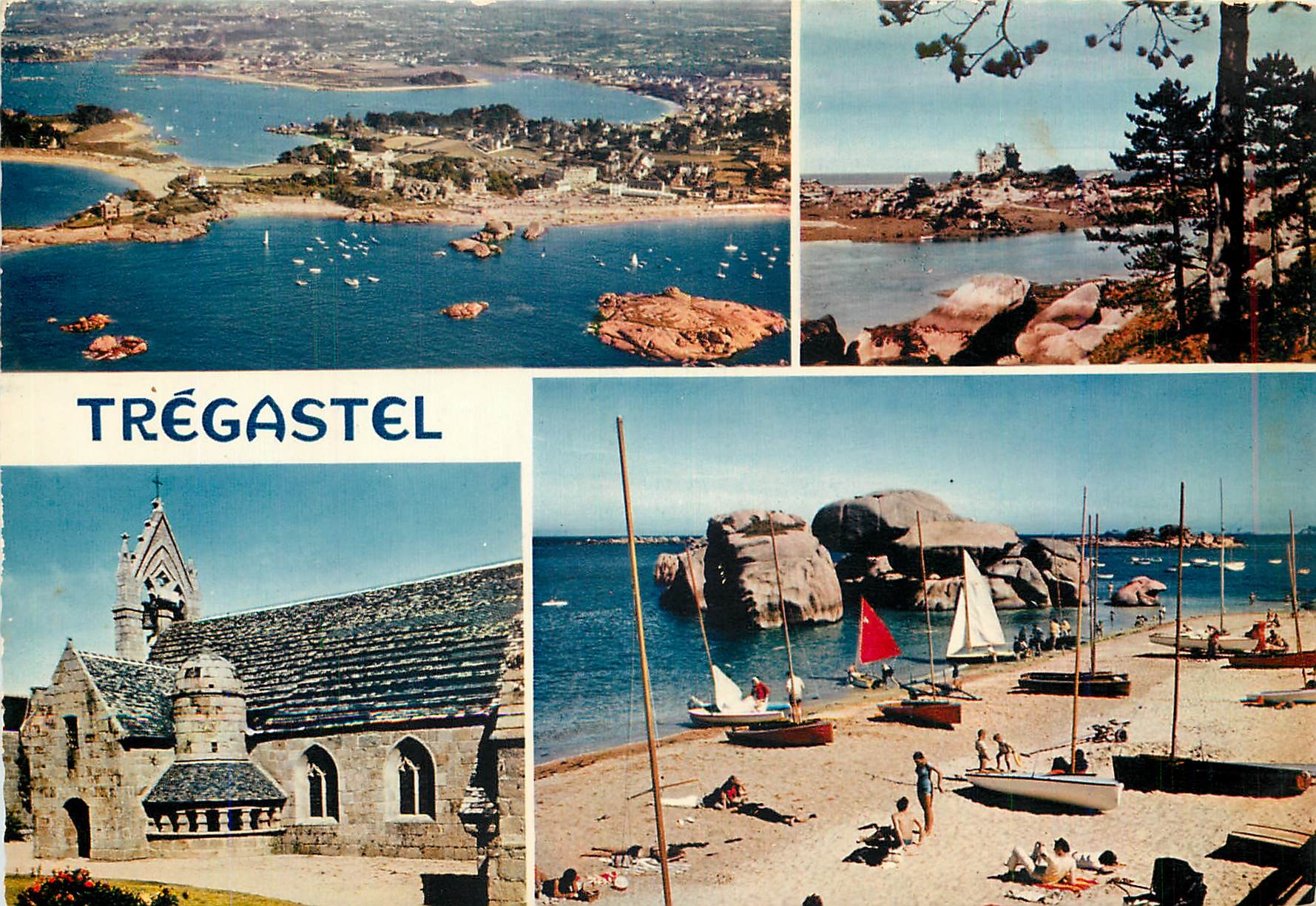 CPM Tregastel (C du N) Les plages et la vieille eglise paroissiale