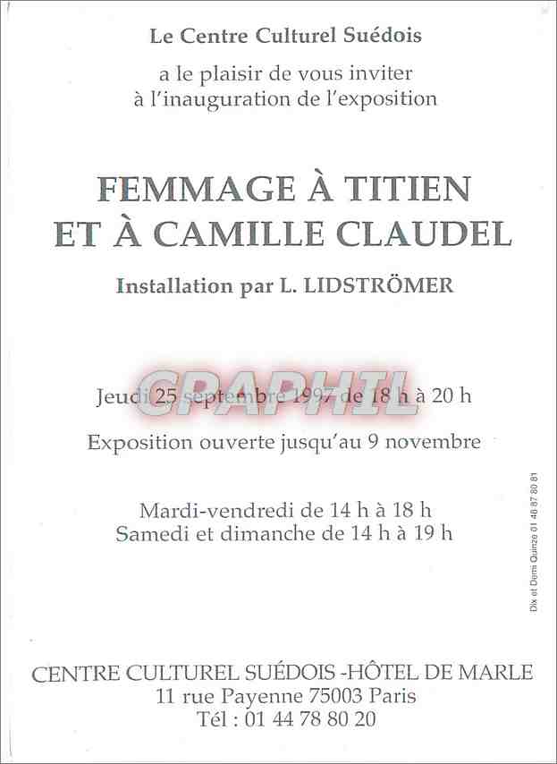 CPM Femmage a titien et a Cimille Cludel — Rückseite