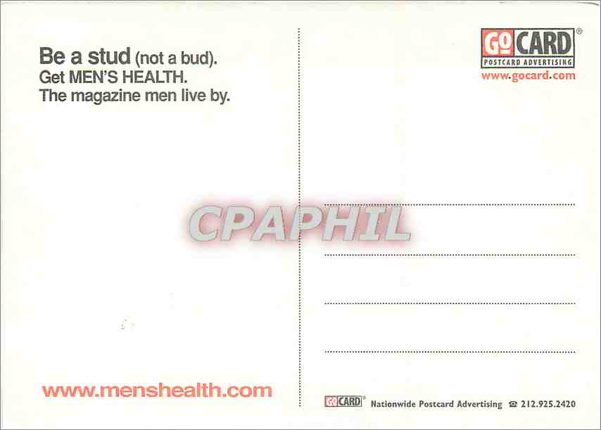 CPM Be a Stud (Not a bud) Get Men's Health The magazinz men Live by — Rückseite