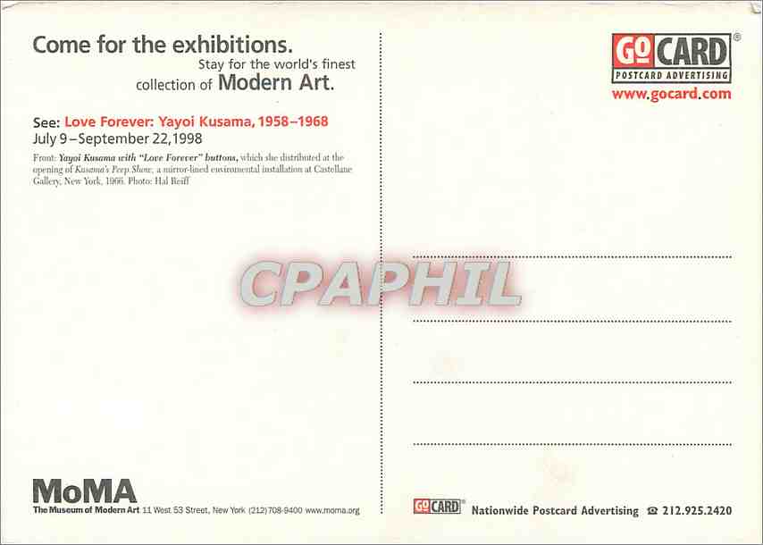 CPM Come for the exhibitions Stay for the World's finest MoMa New York — Rückseite