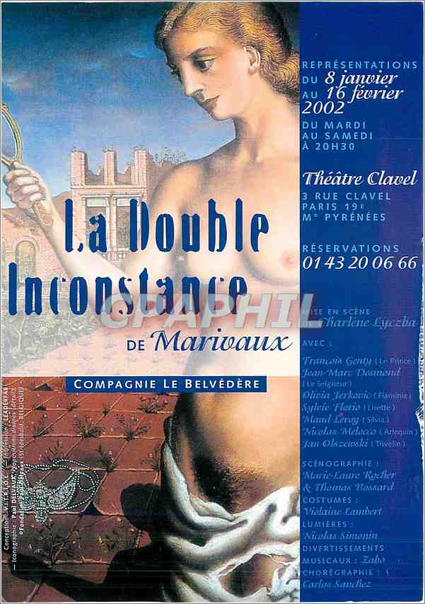 CPM Le Double incostance Theatre Clavel Compagnie Le Belvedere