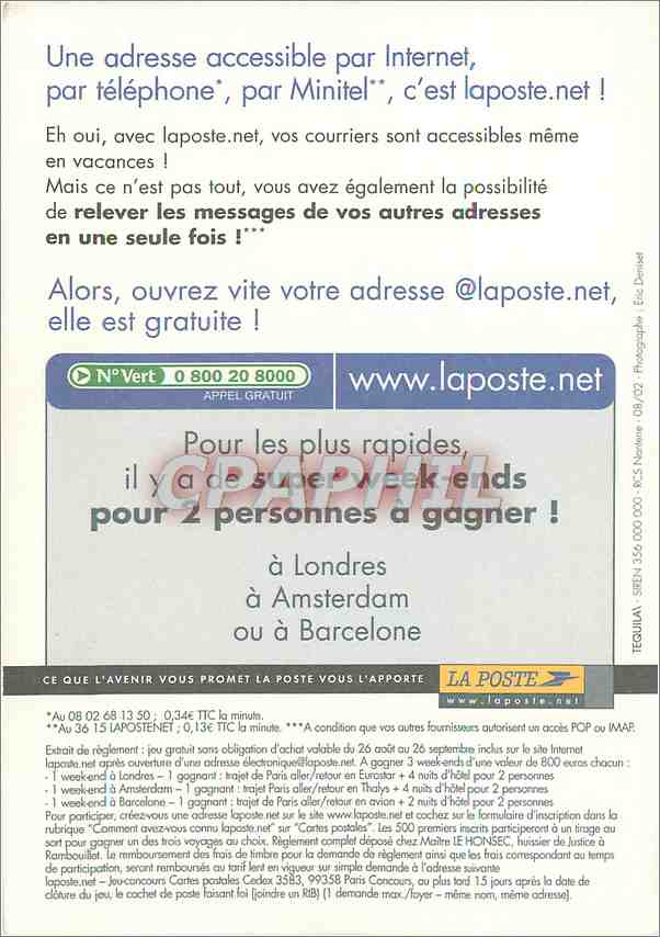 CPM Mailez vous de tout partout tout le temps La Poste — Rückseite