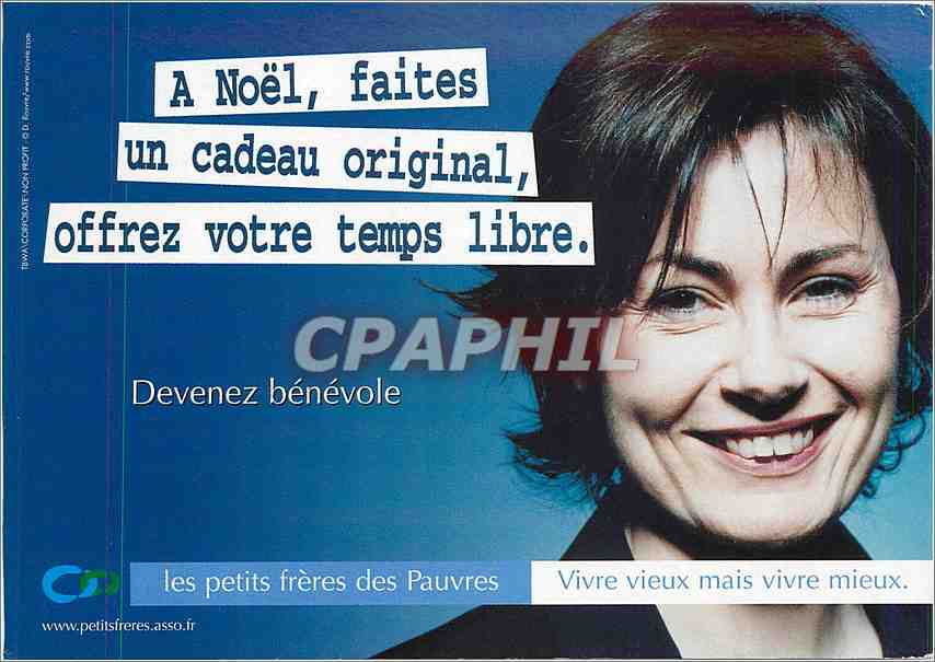 CPM A Noel Faites un Cadeau original offrez votre temps libre Petits Freres des Pauvres