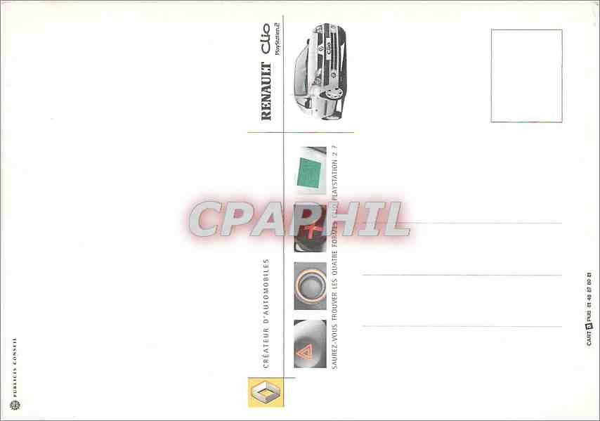 CPM Bienvenue dans le monde de la clio Playstation 2 — Verso