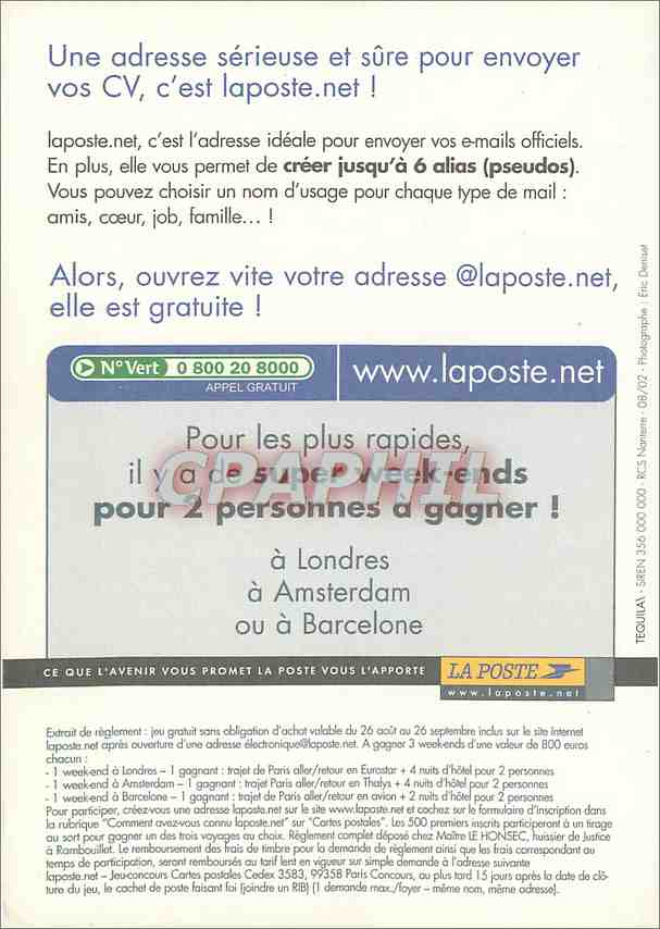 CPM Mailez vous de vos affaires La Poste — Verso