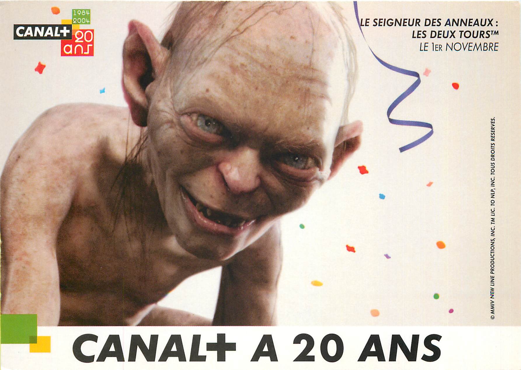 CPM Canal Plus a 20 ans Gollum Tolkien Le Seigneur des Anneaux 