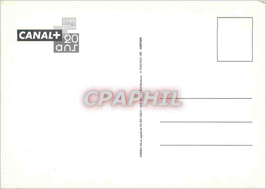 CPM Canal Plus a 20 ans Gollum Tolkien Le Seigneur des Anneaux  — Verso