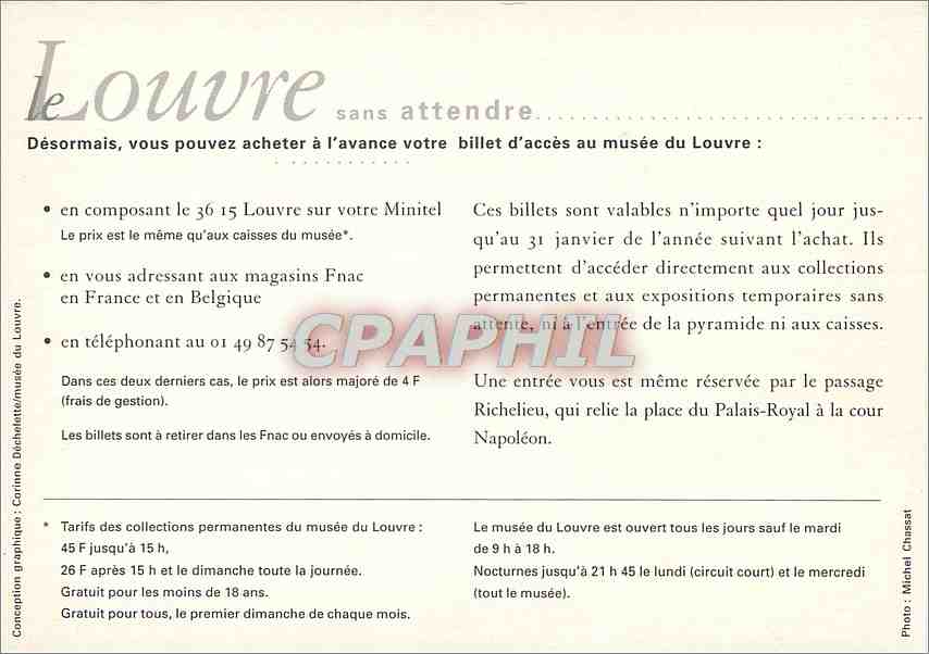 CPM Louvre sans attendre — Rückseite