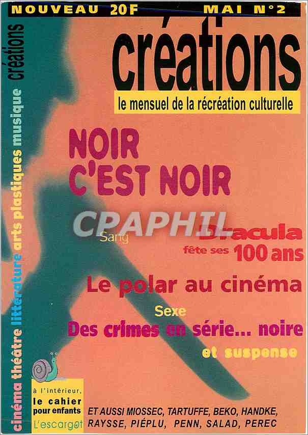 CPM Noir c'est Noir Creations Mensuel de la recreation culturelle