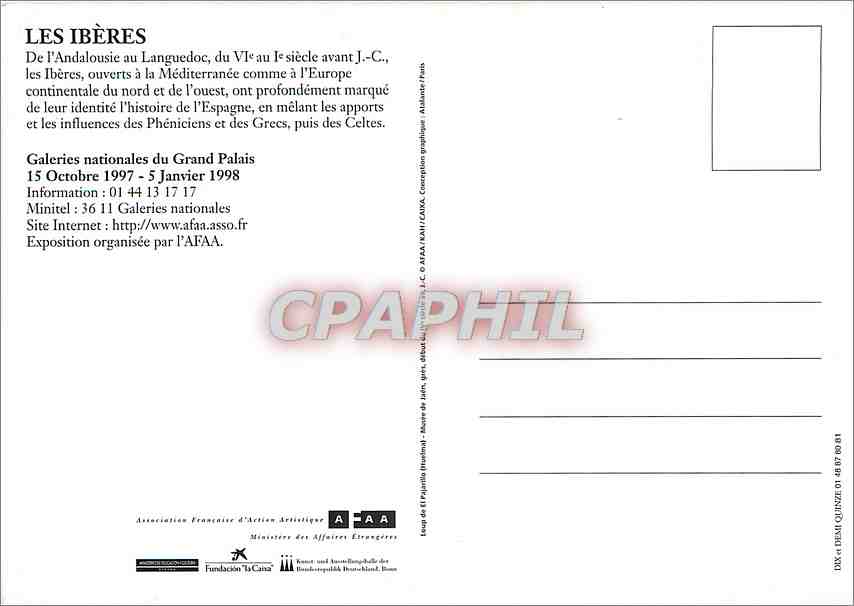 CPM Les Iberes Grand Palais Paris — Rückseite
