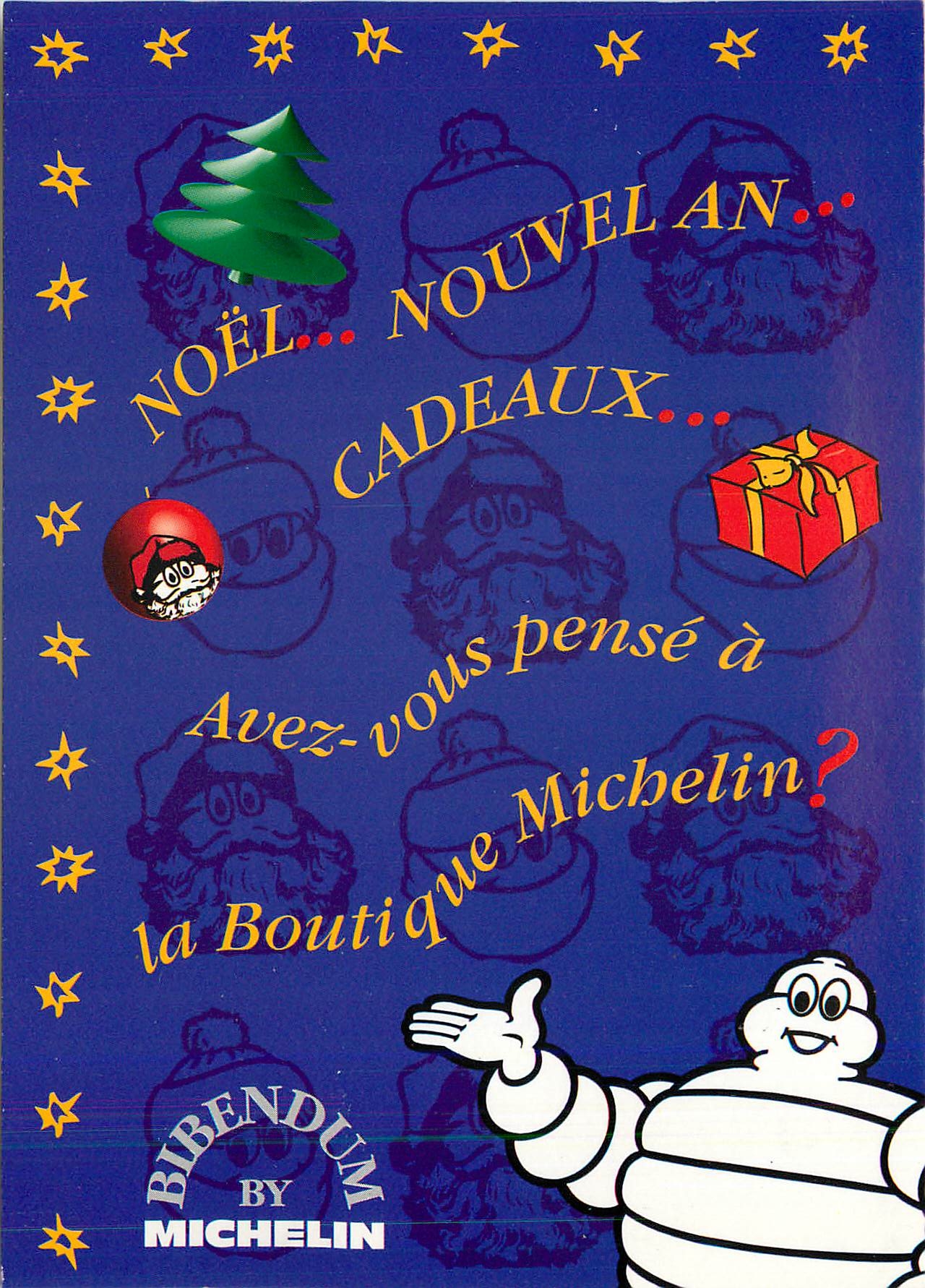 CPM Noel Nouvel an Cadeaux Michelin Bibendum Avenue de l'Opera Paris