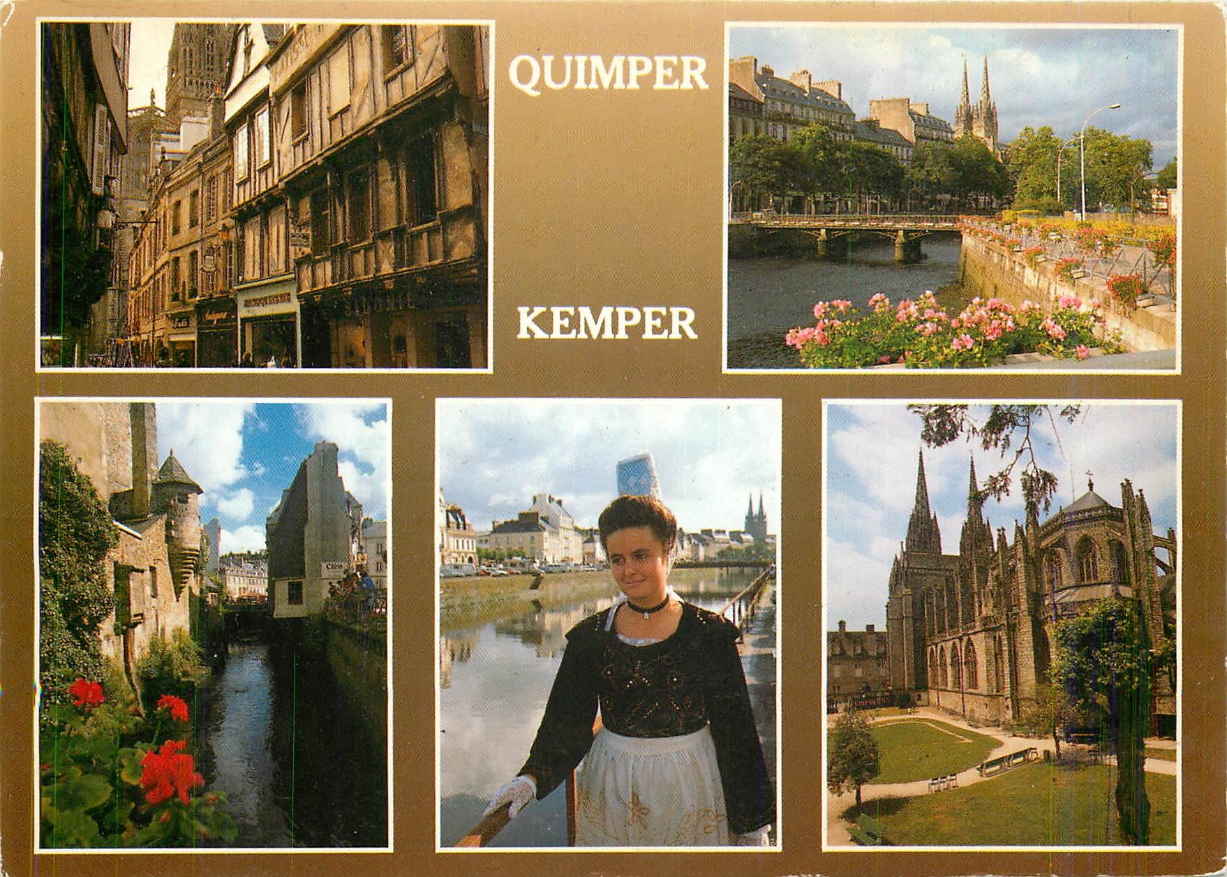 CPM Quimper les vieilles maisons l'Odet et la cathedrale St Corentin