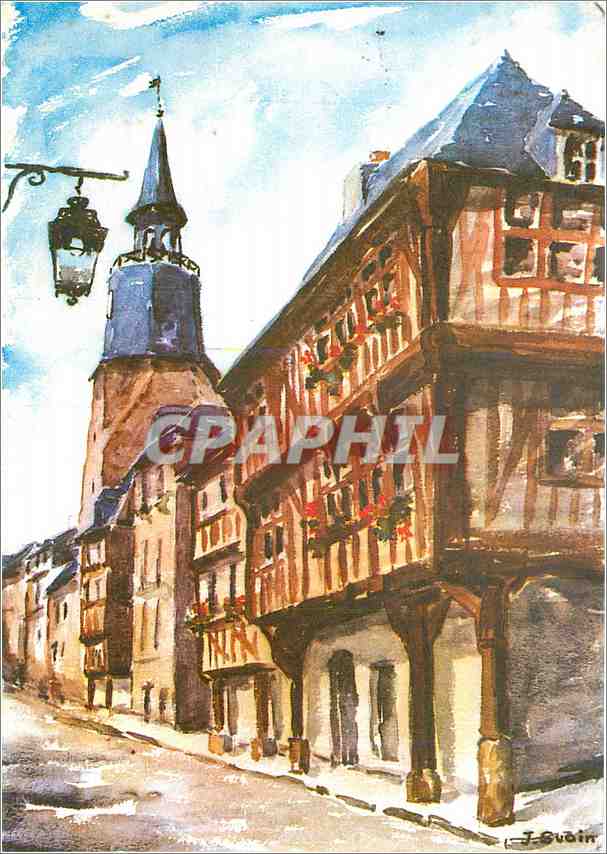 CPM Les Aquarelles Bretagne Vieilles maisons pittoresque Dinan (Cotes du Nord)