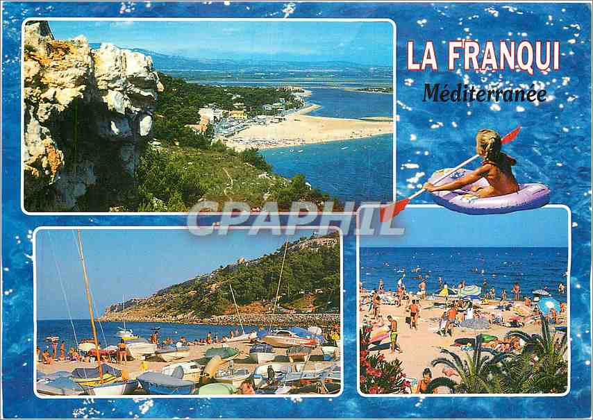 CPM La Franqui Station balneaire de la Mediterranee vues de la plage et ses falaises