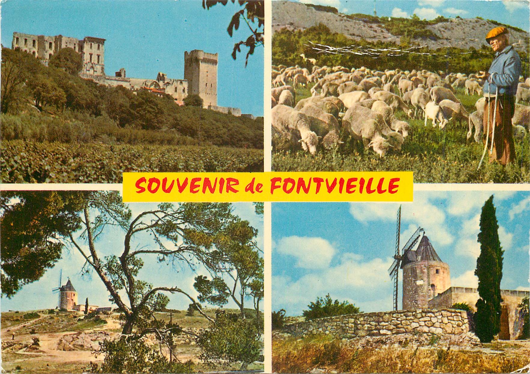 CPM La Provence le Moulin de Daudet l'Abbaye de Montmajour